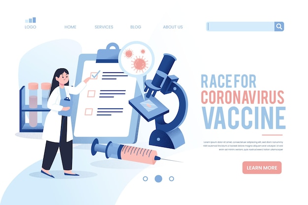 Coronavirus vaccine development landing page