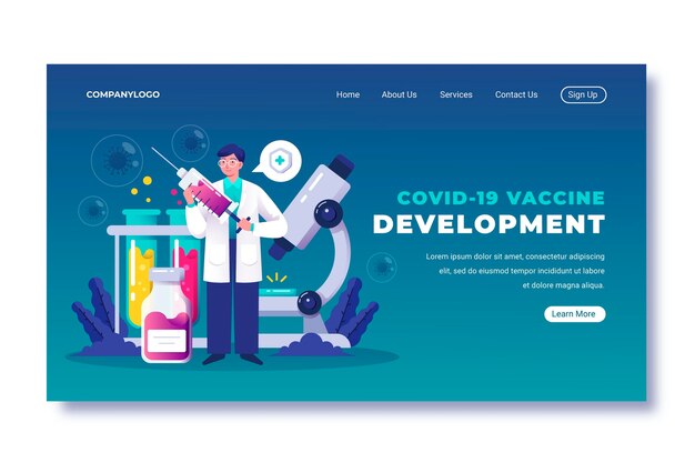 Coronavirus vaccine development landing page