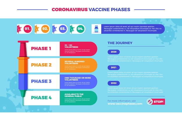 Coronavirus vaccine phases infographic