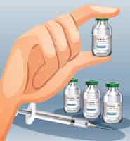 Free vector coronavirus vaccine and syringe