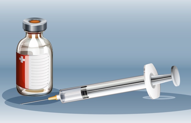 Coronavirus vaccine and syringe