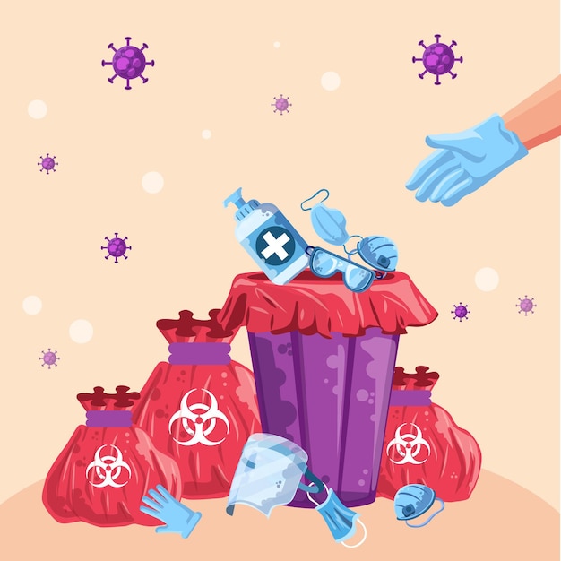 Coronavirus waste background