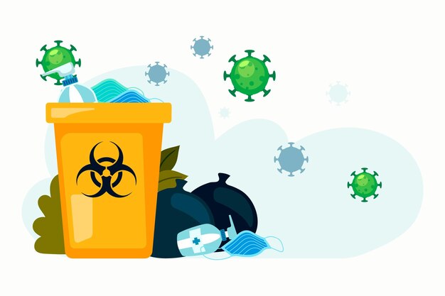 Coronavirus waste background