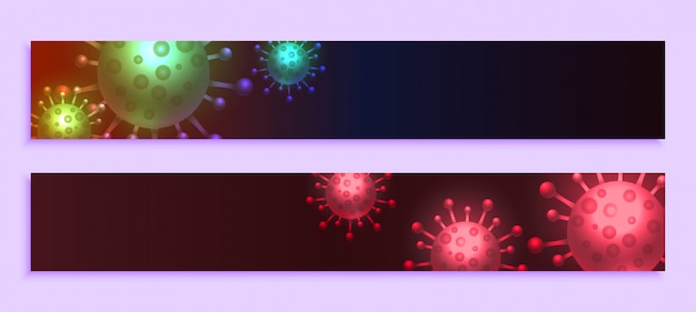 Coronavirus wide banners with text space design