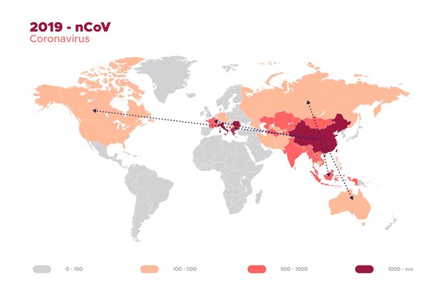 Coronavirus world map template