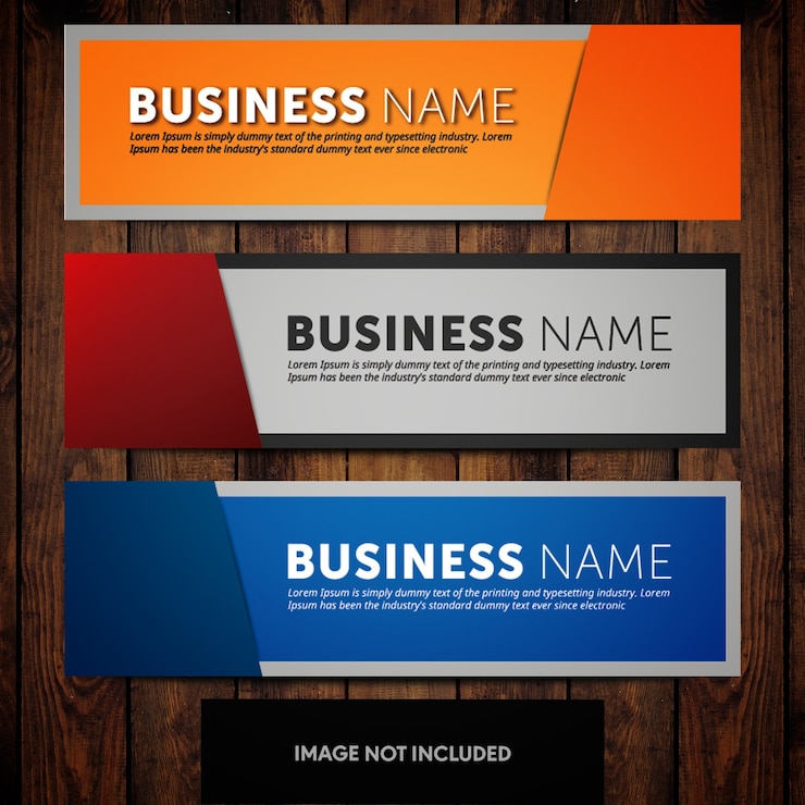 Free Vector corporate banner design templates with orange blue and grey backgrounds