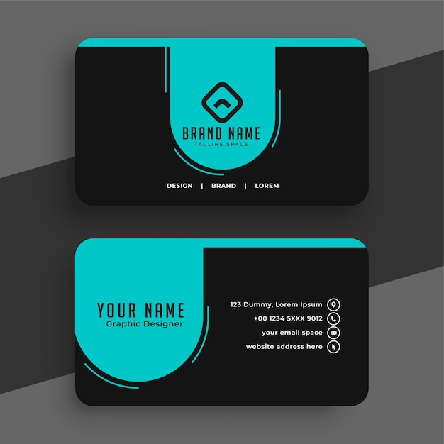 Free vector corporate blue and black business card template