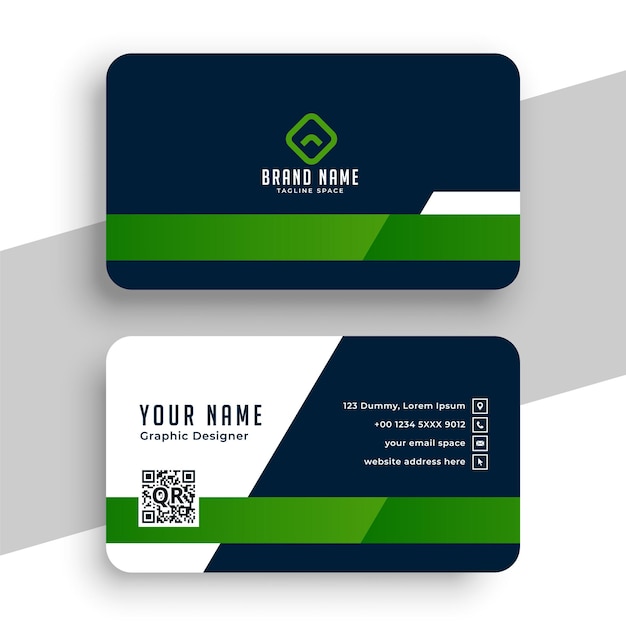 Free vector corporate blue and green elegant business card template