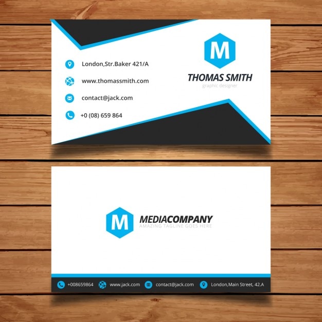 Corporate blue visit card template