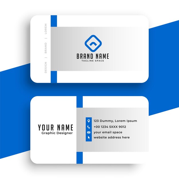 Corporate blue and white simple business card template