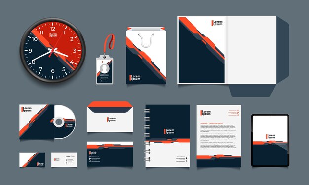 Corporate Brand Identity Mockup set with digital elements