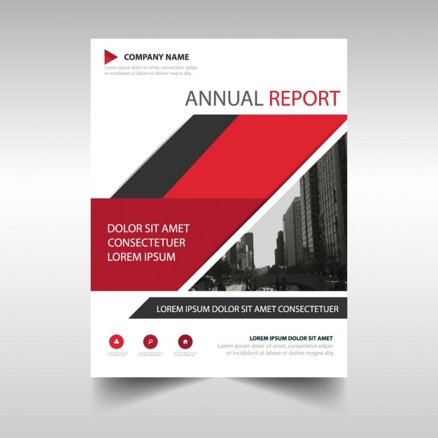 Free vector corporate brochure, red and black