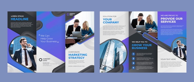 Free vector corporate brochure template design