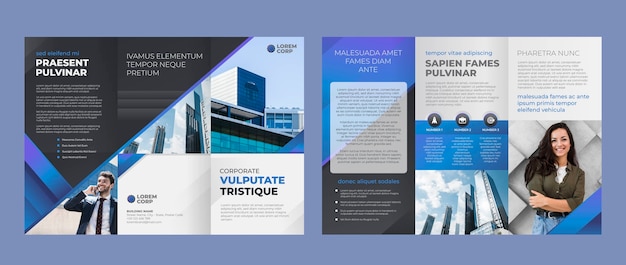 Free vector corporate brochure template design