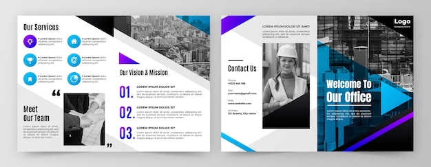 Free vector corporate brochure template design