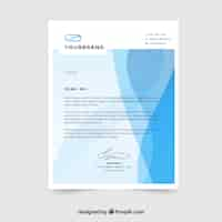 Free vector corporate brochure with blue wavy shapes