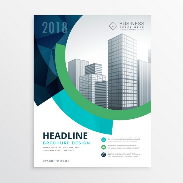 Free vector corporate brochure with circular shapes