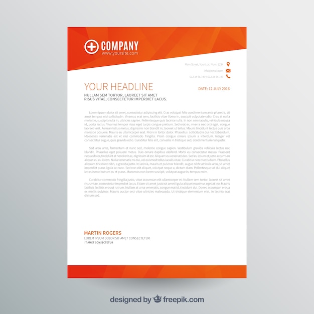 Free vector corporate brochure with orange shapes