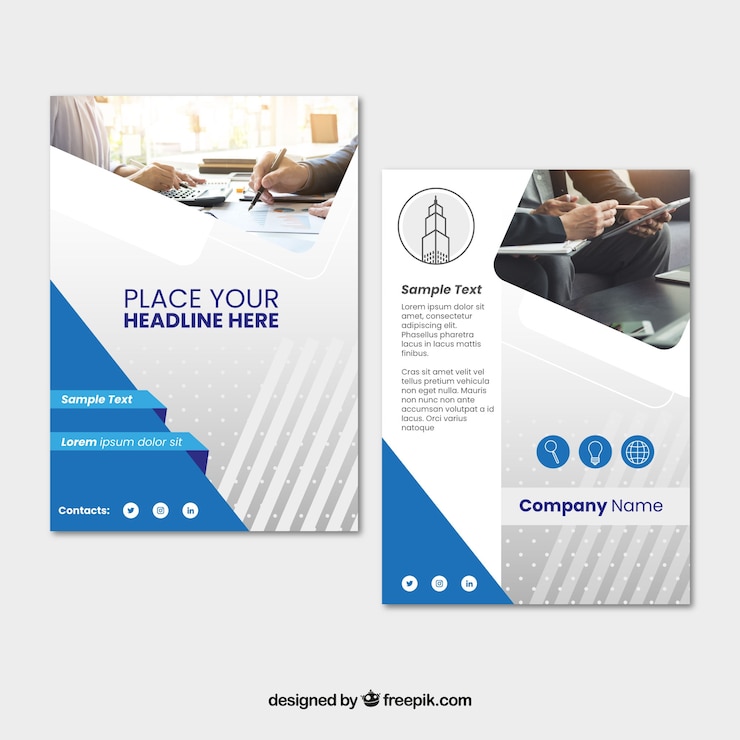 Free Vector corporate brochures template