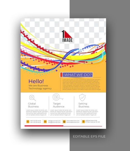 企業ビジネスA4チラシポスターパンフレットデザインテンプレート。