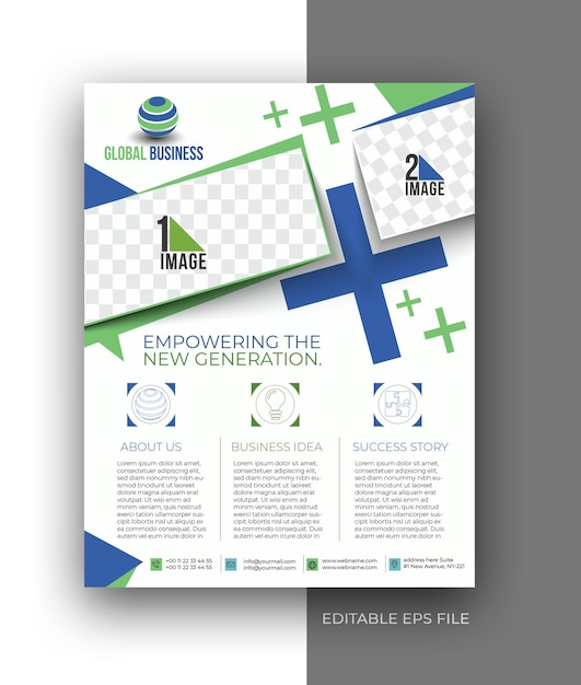 Free vector corporate business a4 flyer poster brochure design template