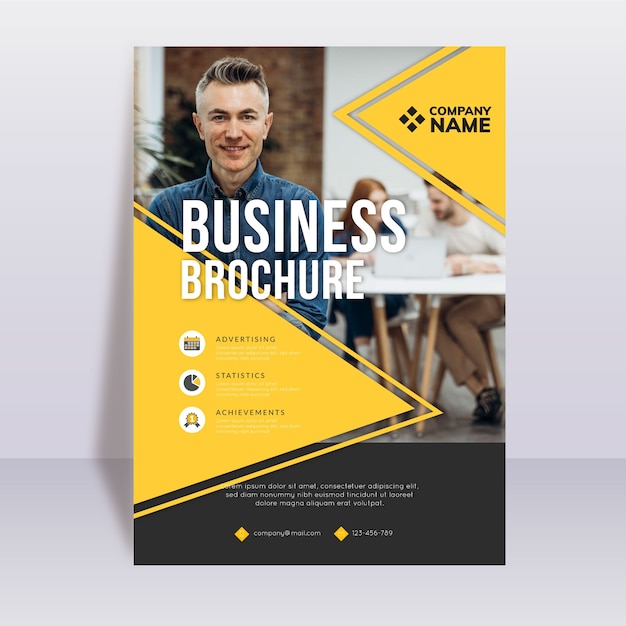 Free vector corporate business brochure template