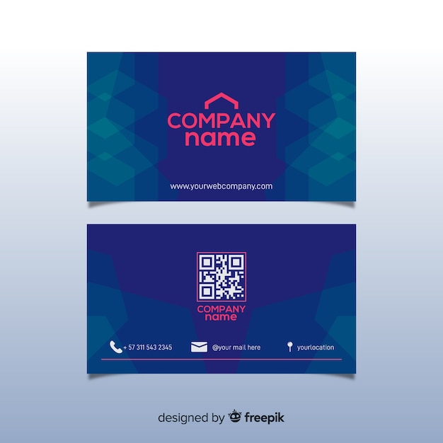Free vector corporate business card template, front and back design