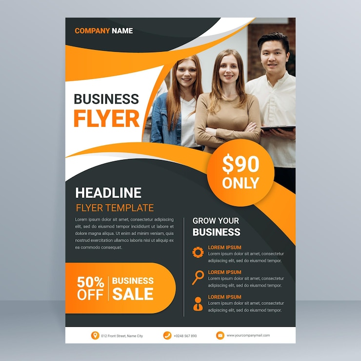 Free Vector corporate business flyer template