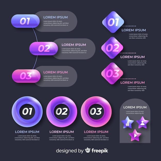 Vettore gratuito modello di business aziendale infografica, composizione di elementi di infografica