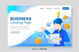 Free vector corporate business landing page