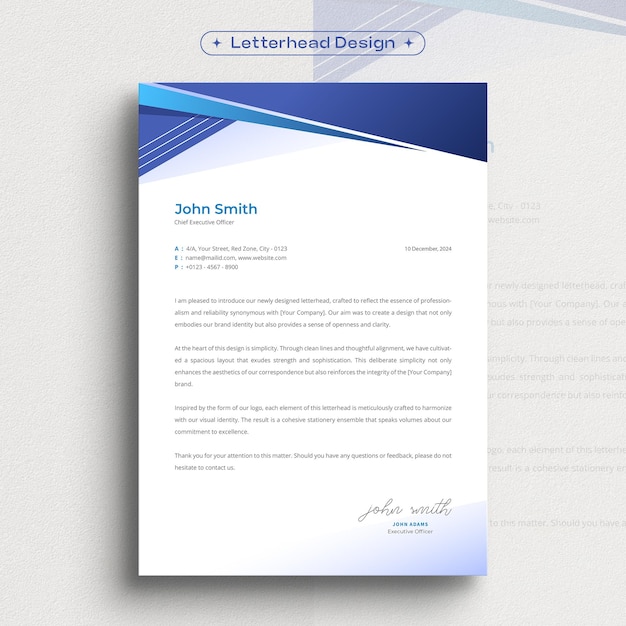 Free vector corporate business letterhead design template