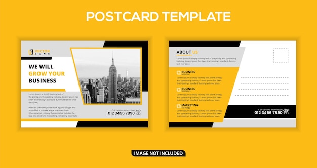 Corporate business yellow postcard template
