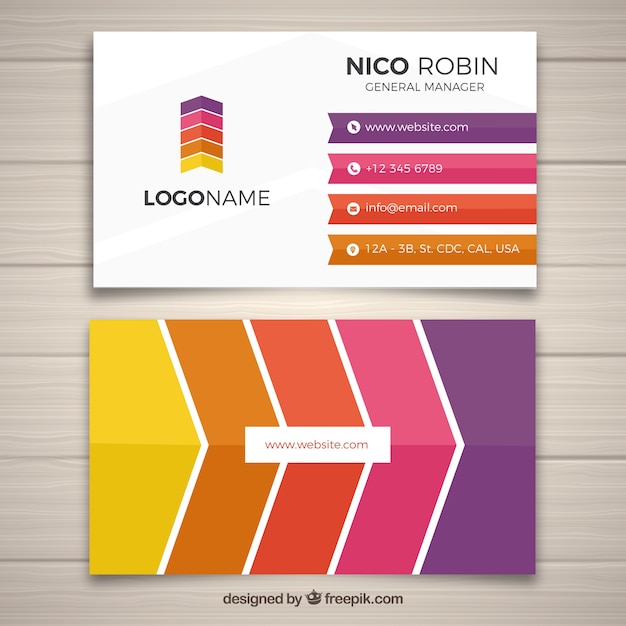 Free vector corporate card in modern style