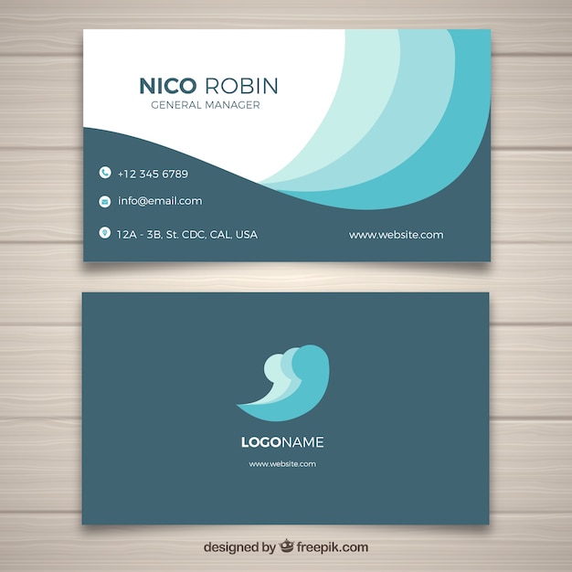 Free vector corporate card in modern style
