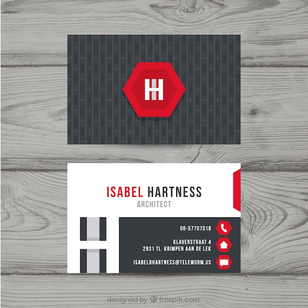 Free vector corporate card in modern style