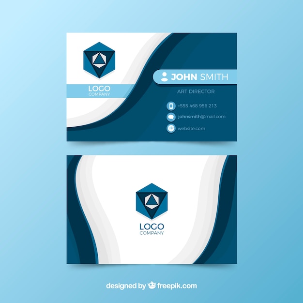 Free vector corporate card in modern style