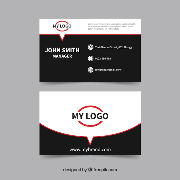 Free vector corporate card in modern style