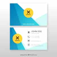 Free vector corporate card with blue abstract shapes