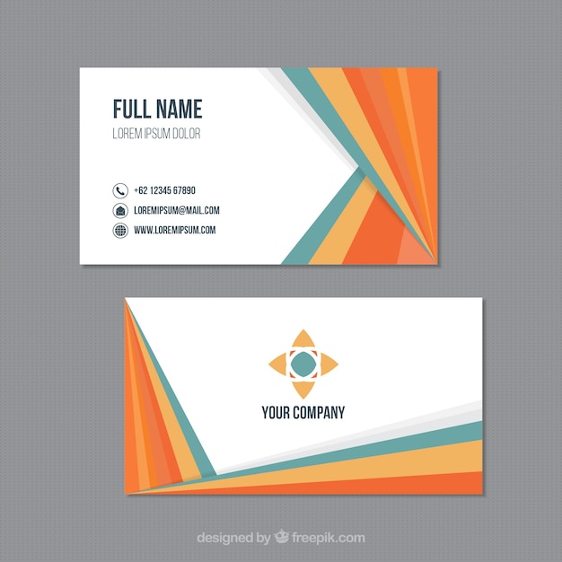 Corporate card with colored forms