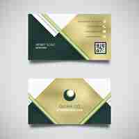 Free vector corporate card with golden elements