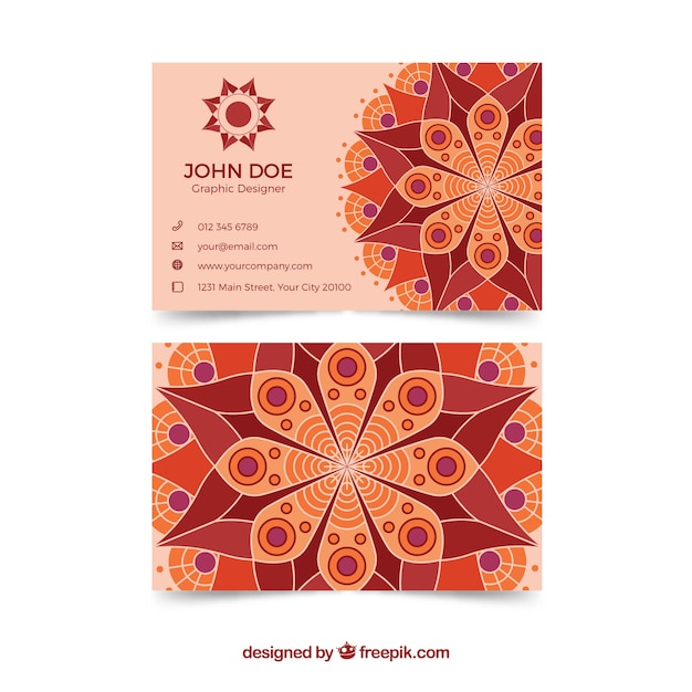 Free vector corporate card with mandala