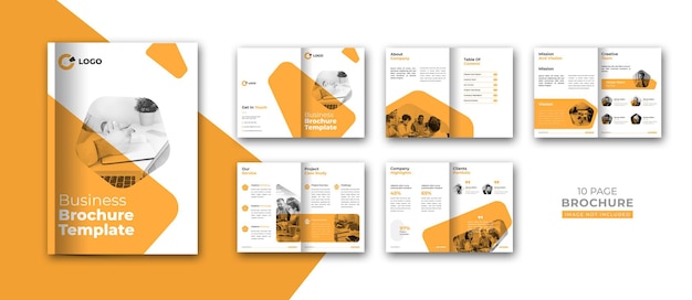 Free vector corporate company profile brochure template design