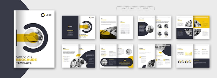 Free Vector corporate company profile brochure template design