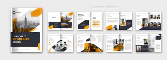 Free vector corporate company profile brochure template design