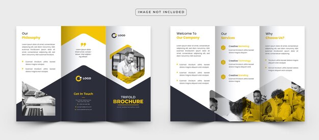 Corporate company trifold brochure template design