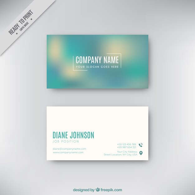 Corporate defocused card