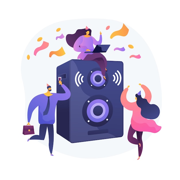Corporate event. party for employees and business partners. people dancing, drinking and having fun. event management, entertainment, celebration. vector isolated concept metaphor illustration