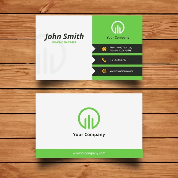 Free vector corporate green business card design