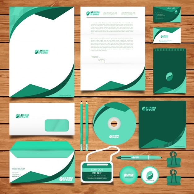 Vettore gratuito corporate design identity verde