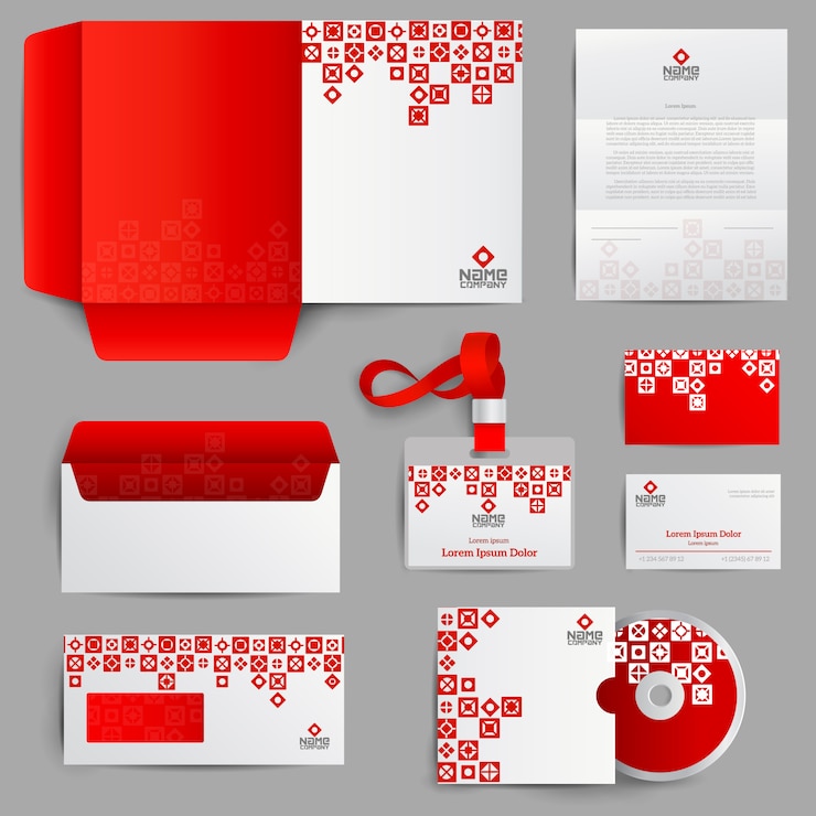 Free Vector corporate identity red